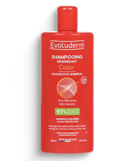 Evoluderm Восстанавливающий шампунь для окрашенных волос с Кератином, 400мл