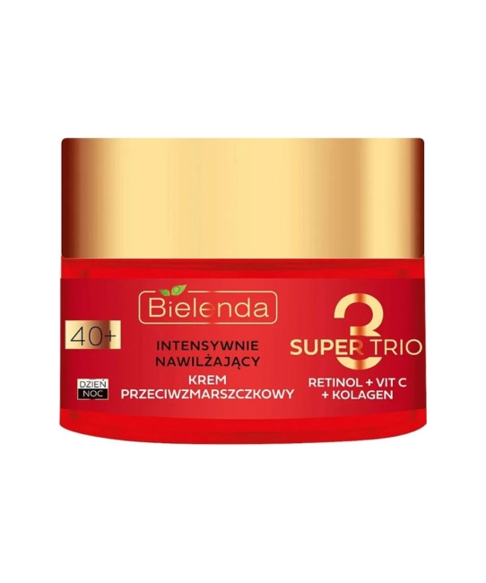 Bielenda Крем против морщин интенсивно увлажняющий 40+ SUPER TRIO RETINOL + VIT C + KOLAGEN, 50мл