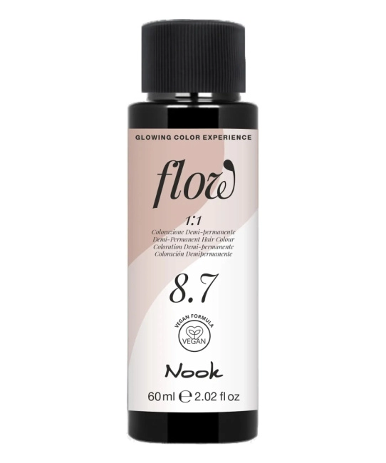 NOOK Краска для волос FLOW demi-permanent hair colour, тон 8.7 (светло-русый коричневый), 60мл