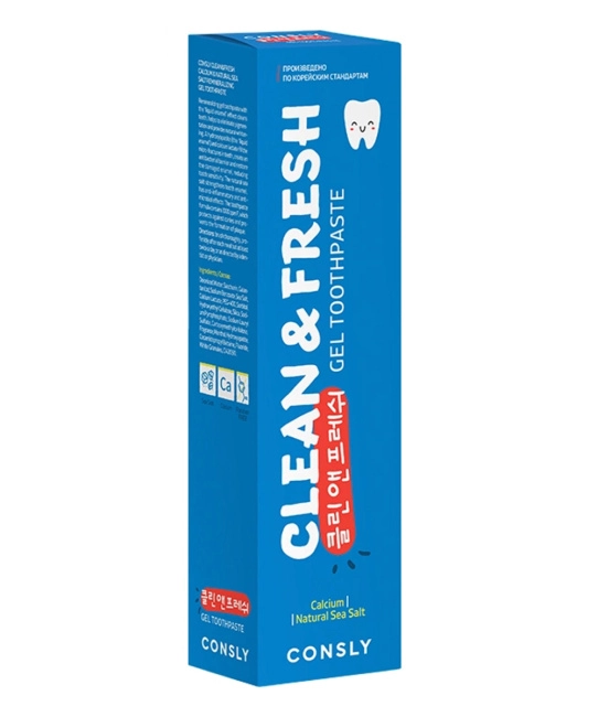 Consly Реминерализующая гелевая зубная паста с кальцием и натуральной морской солью, 105г (1)