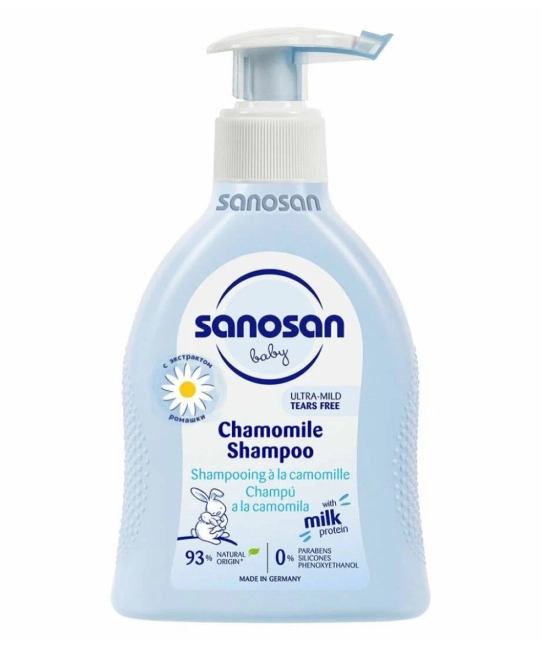 Sanosan Шампунь детския  для младенцев с ромашкой, 0 мес, 200мл