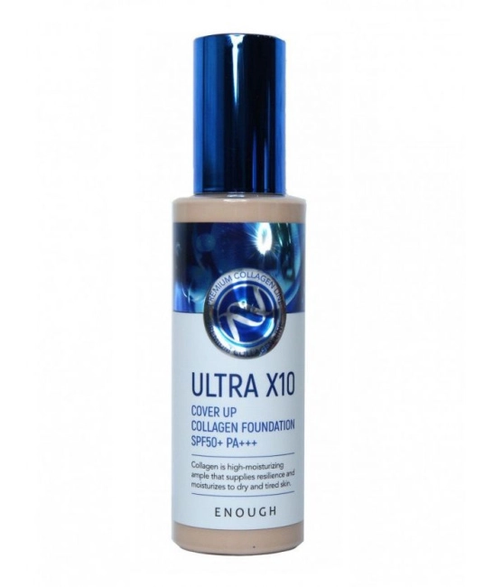 Enough Ультраувлажняющая тональная основа с экстрактом коллагена SPF 50+PA+++, тон 21, 100г