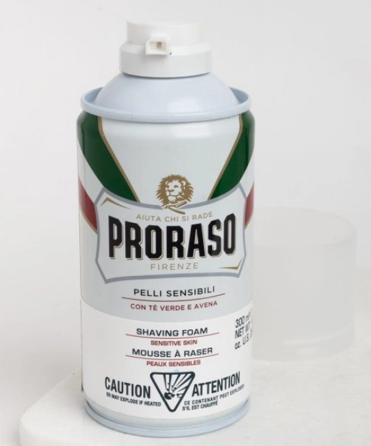 PRORASO Пена для бритья для чувствительной кожи с зеленым чаем и овсом, 50мл (2)