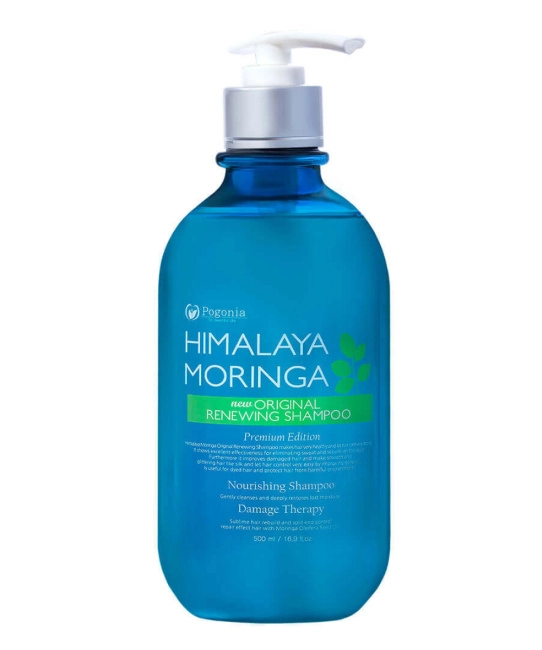 POGONIA Очищающий шампунь с маслом моринги и гималайской солью, 500мл