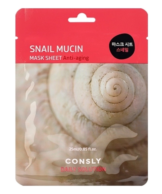 Consly Тканевая маска для лица с муцином улитки, 25мл