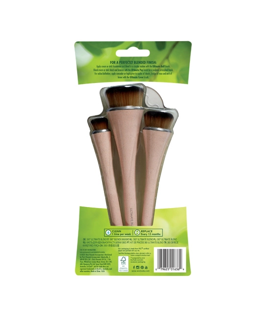 EcoTools Набор кистей для макияжа 360 Ultimate, 3шт (5)