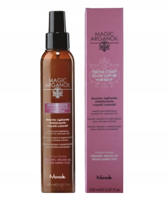NOOK Спрей-эликсир запечатывающий стабилизирующий для окрашенных волос Магия Арганы Nook MAGIC ARGANOIL NECTAR COLOR Color Capture Hair Elixir, 100мл (2)