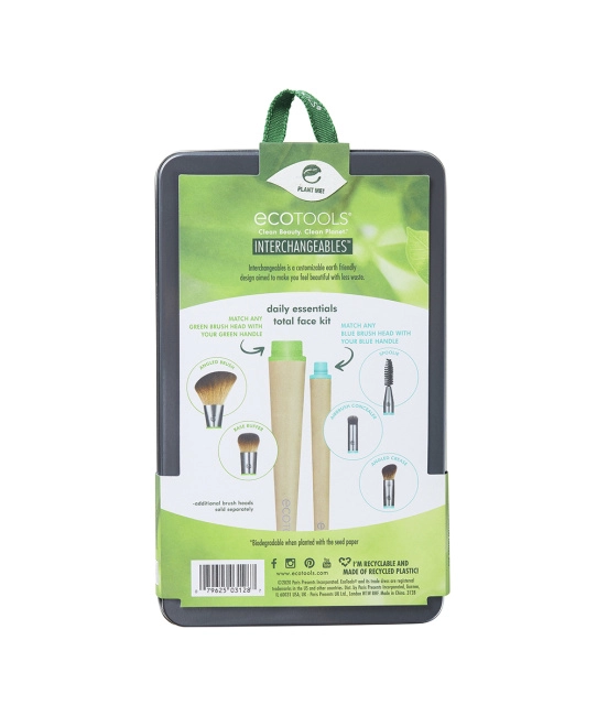 EcoTools Набор кистей для макияжа (5 сменных насадок и 2 ручки) Interchangeables, 7шт (5)