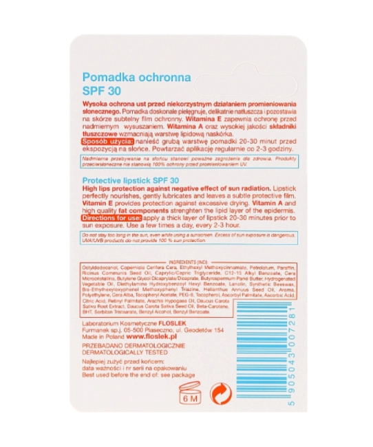 Floslek Защитный бальзам для губ с UV-фильтром SPF 30, 19 (2)