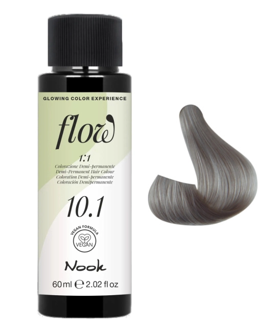 NOOK Краска для волос FLOW demi-permanent hair colour, тон 10.1 (платиновый блонд), 60мл (2)