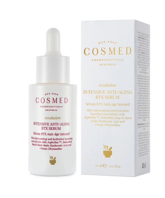 Cosmed Сыворотка косметическая интенсивная, увлажняющая с бакучиолом REVOLUTION INTENSIVE ANTI-AGING BTX SERUM, 30мл (2)