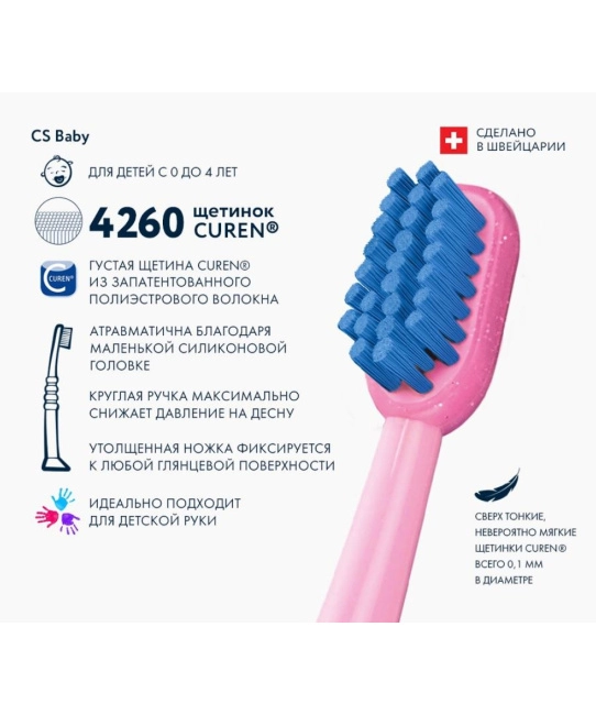 Curaprox Зубная щетка детская с гумированной ручкой "Baby", 1шт (1)