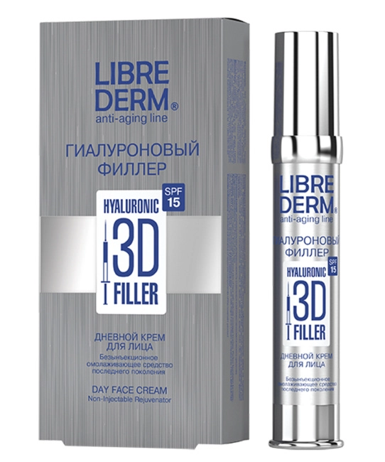 Librederm Крем дневной для лица Гиалуроновый 3d Филлер SPF 15, 30мл
