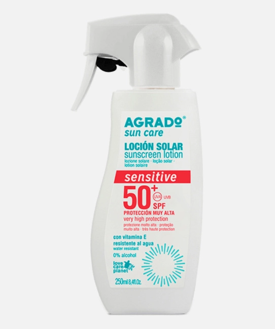 Agrado Солнцезащитный лосьон для чувствительной кожи SPF50+, 250