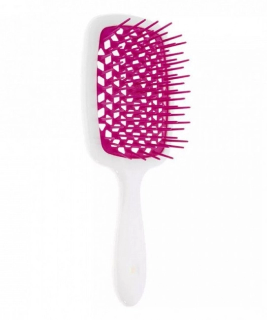 Janeke Щетка для волос белая с малиновым Janeke Superbrush Small