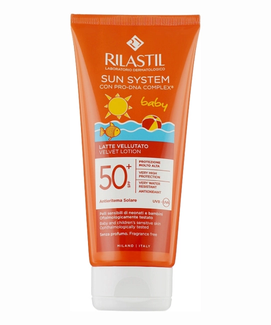 Rilastil Лосьон бархатистый для лица и тела для детей SPF50+ SUN SYSTEM BABY, 200мл