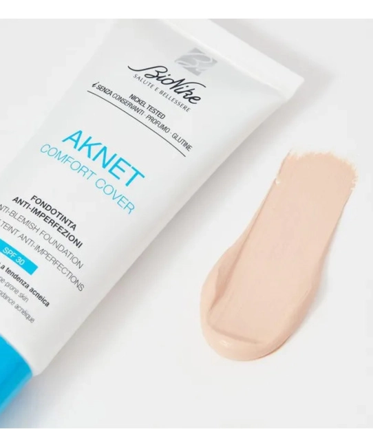 BioNike Тональная основа, маскирующая несовершенства кожи AKNET Comfort Cover 101 ivoire, 30мл (4)