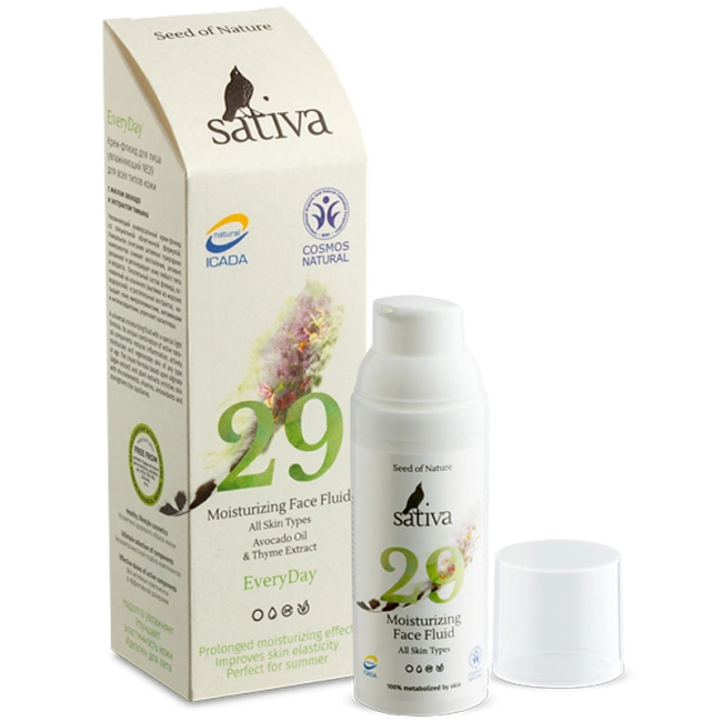 Sativa Увлажняющий крем-флюид для всех типов кожи лица № 29, 50мл