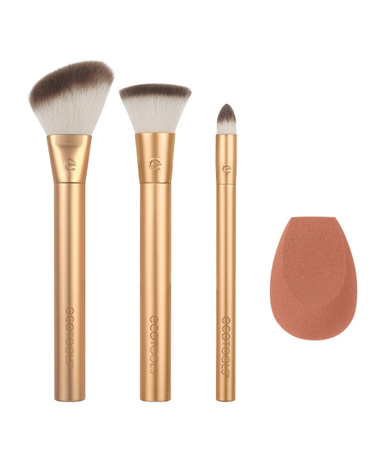 EcoTools Набор кистей и спонж для макияжа Precious Metals, 4шт