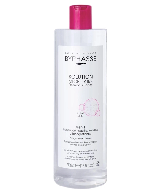 BYPHASSE Мицеллярная жидкость для лица для сухой и чувствительной кожи, 500мл