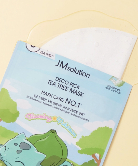 JM Solution Маска тканевая с чайным деревом против воспалений Tea Tree Mask X Pokemon BULBASAUR, 30мл (1)