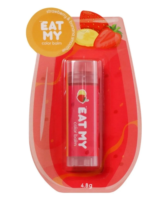 EAT MY Оттеночный бальзам для губ "Клубнично-банановый смузи", 4.8г