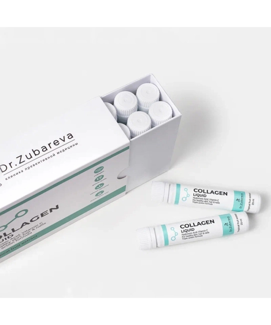 Dr. Zubareva Питьевой концентрат коллагена COLLAGEN LIQUID, вкус тропик, 14 шотов, 350г (3)