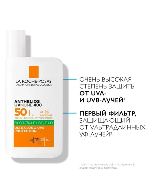 La Roche-Posay Флюид для лица солнцезащитный матирующий SPF 50+, 50мл (2)