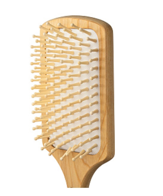 Lei Расческа массажная большая дерево, деревянные зубцы, прозрачная (2)