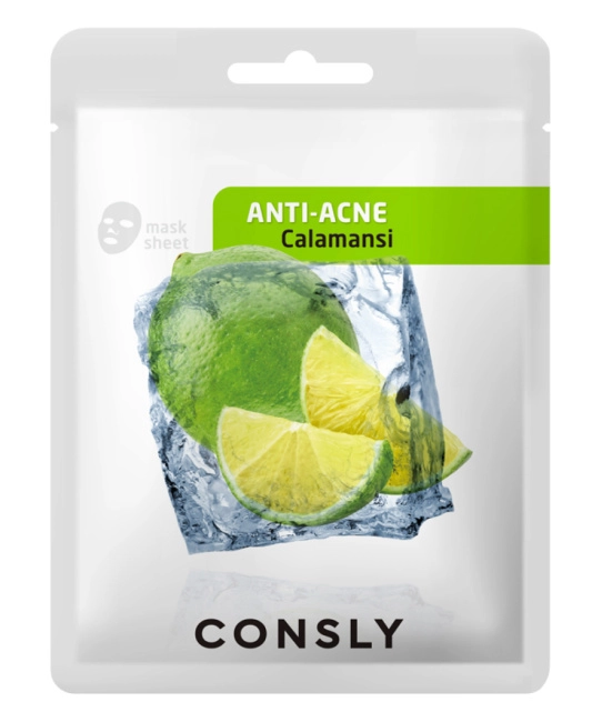 Consly Тканевая маска для лица Противовоспалительная с экстрактом каламанси, 20мл