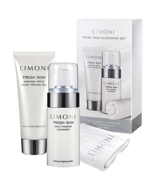 Limoni Набор Fresh Skin Cleansing Set (Пенка для ежедневного очищения кожи + Гель-скатка для лица), 1шт
