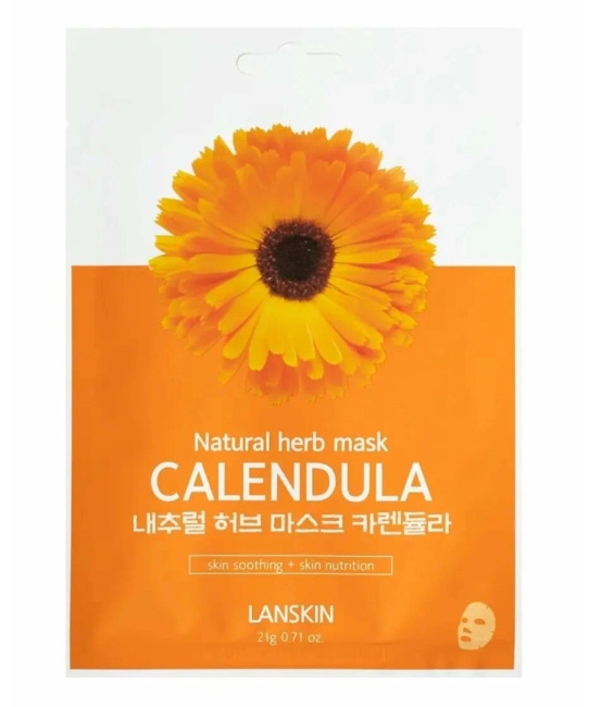 Lanskin  Тканевая маска для лица с экстрактом календулы, 21г