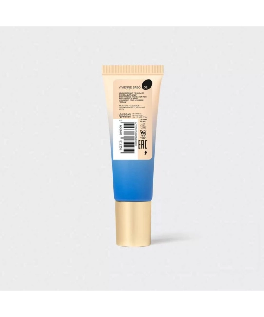 Vivienne Sabo Тональная основа для лица увлажняющая "Ocean", тон 02: теплый бежевый, 23мл (7)