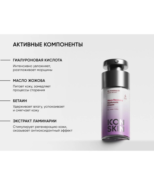 Icon skin Крем увлажняющий AQUA RECOVERY/ Aqua Recovery Hyaluronic Cream, 30мл (3)