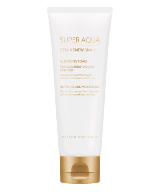 MISSHA Пенка для умывания регенерирующая Super Aqua Cell Renew Snail Cleansing Foam, 120мл