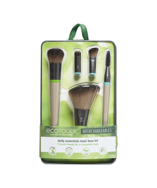 EcoTools Набор кистей для макияжа (5 сменных насадок и 2 ручки) Interchangeables, 7шт (3)